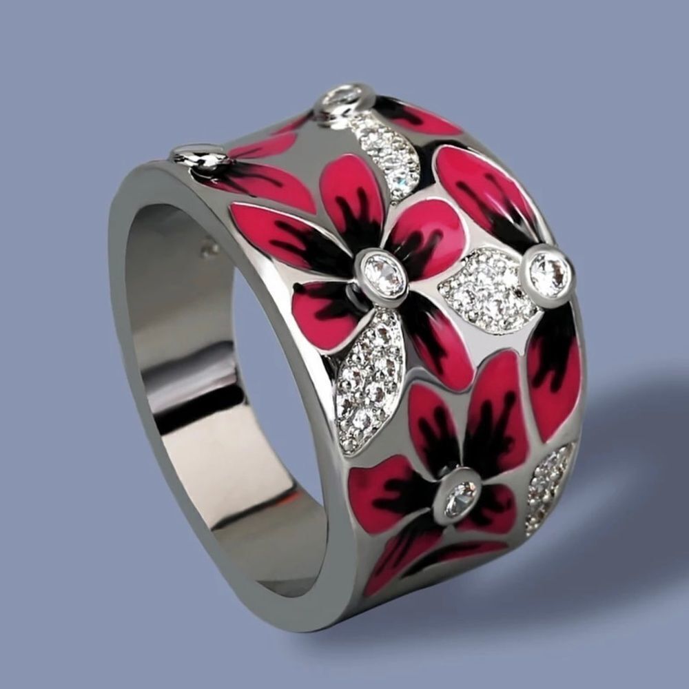 EXQUISITE RED FLOWER RING